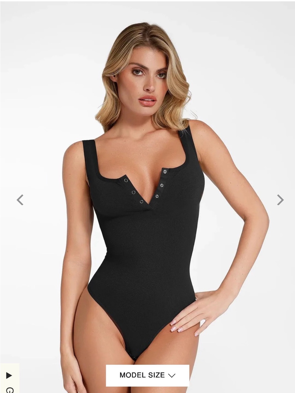 Popilush - Shapewear Seamless Modal Henley Tank Bodysuit × 1